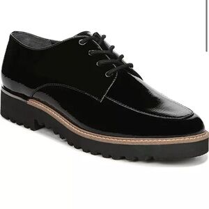 Franco Sarto Black Patten Leather Loafers, size 7